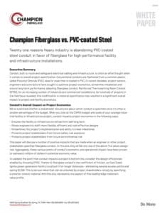 White Paper – Champion Fiberglass vs. PVC-Coated Steel