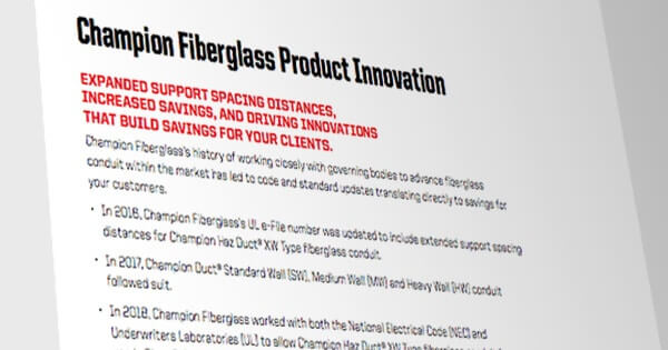 Champion Fiberglass wp UL Extended Flyer document text.