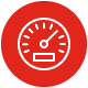 WP icons fast speedometer gauge white outline
