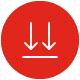 Red circle icon with white downward impact arrows
