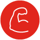 WP icons tough flexing arm in red circle