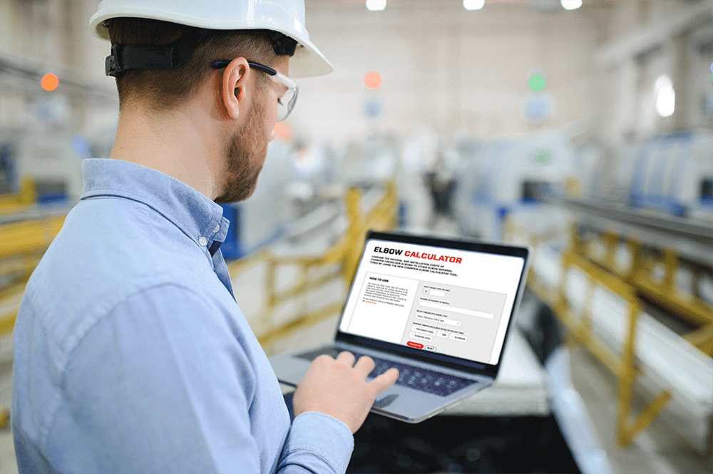 Electrical contractor using the Champion Fiberglass elbow calculator