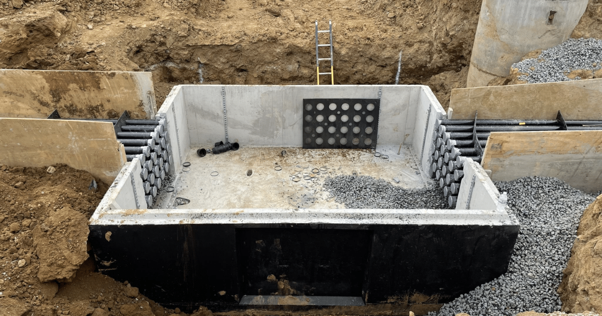 Champion Fiberglass non-metallic conduit duct bank installation for utility grid modernization project.